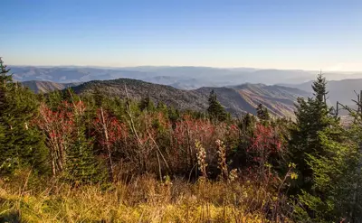 Smoky Mountains view from Mount LeConte in fall