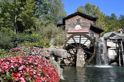 The famous Dollywood Grist Mill in the spring.
