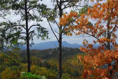 Breathtaking views of the mountains in the fall from the Angels Among Us cabin in Gatlinburg.
