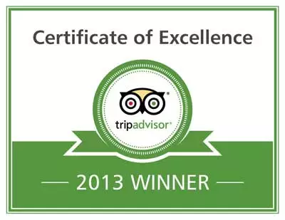 Timber tops Luxury Cabin Rentals 2013 Certificate of Excellence Award