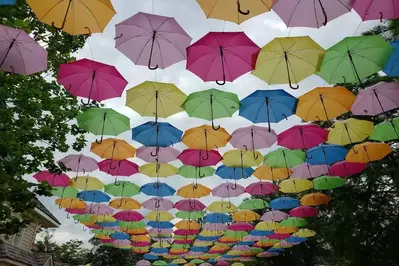 umbrella sky at Dollywood's Flower & Food Festival