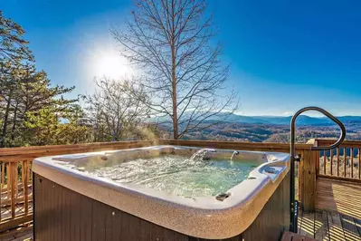 hot tub on cabin deck