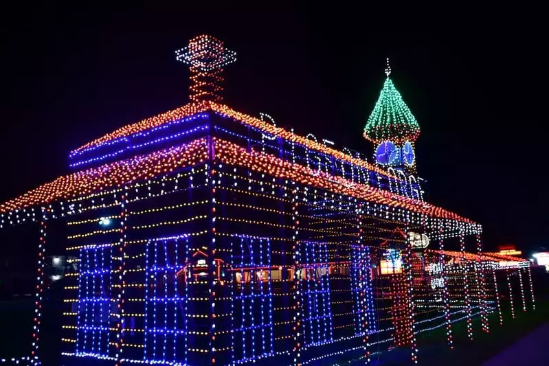 Christmas light display in Pigeon Forge