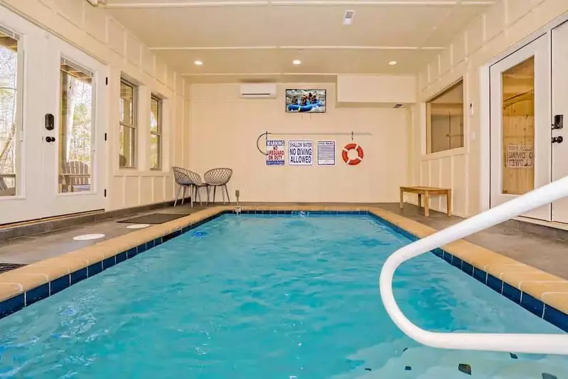 large indoor pool cabin in Pigeon Forge