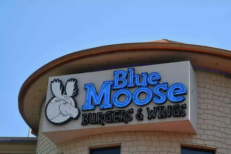 Blue Moose restaurant sign