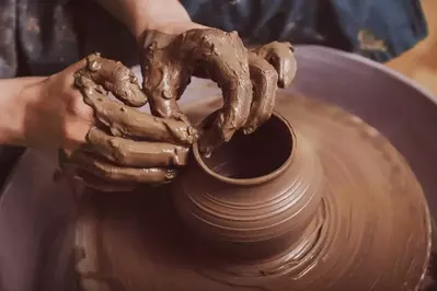 pottery wheel at Gatlinburg Craftsmen's Fair 