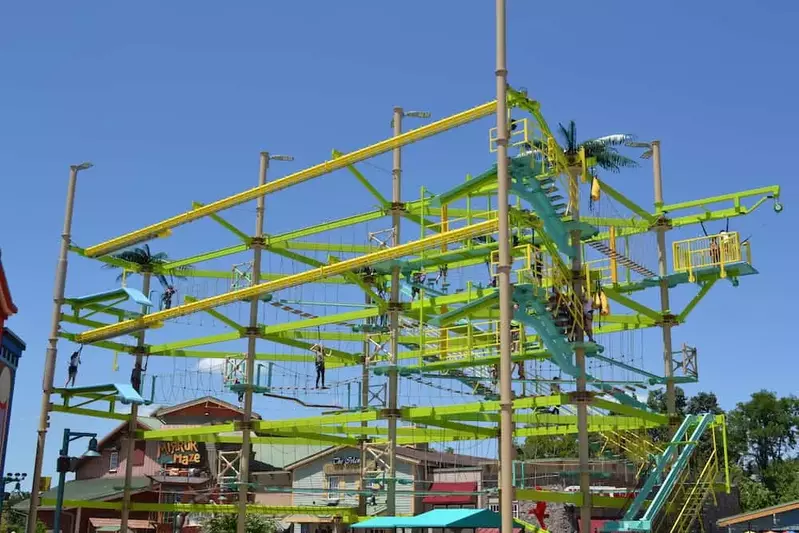 ropes course at the island in pigeon forge