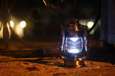 lantern at night in gatlinburg