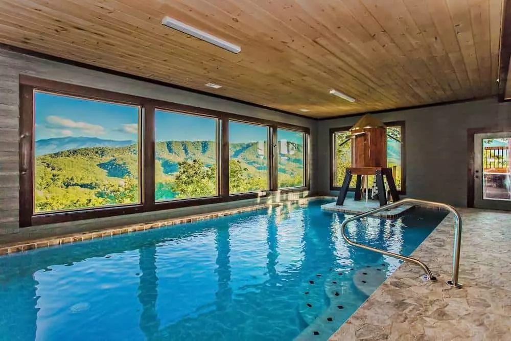 indoor pool in Mountainview Retreat