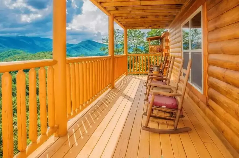 deck of Splash with a View cabin in Gatlinburg