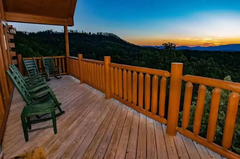 beautiful view from deck of cabin in the smokies
