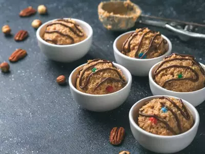 bowls of edible cookie dough