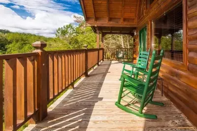 view from deck of 3 bedroom cabin in gatlinburg