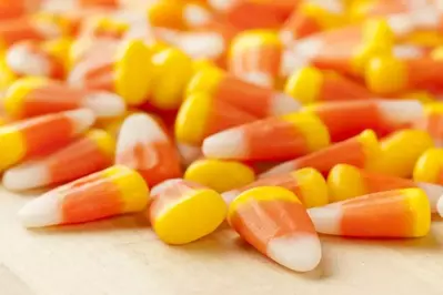 candy corn on table