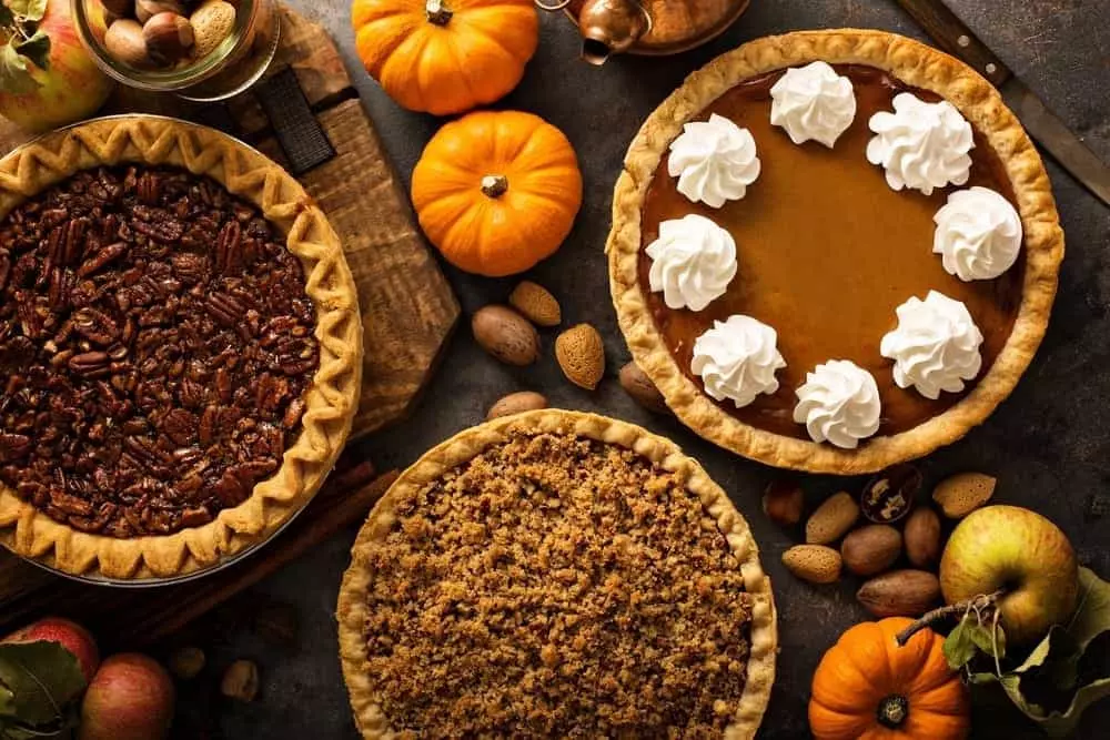 pecan pie and pumpkin pie