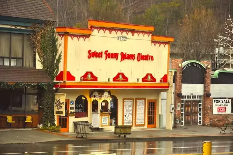 The outside of the Sweet Fanny Adams Theatre in Gatlinburg.