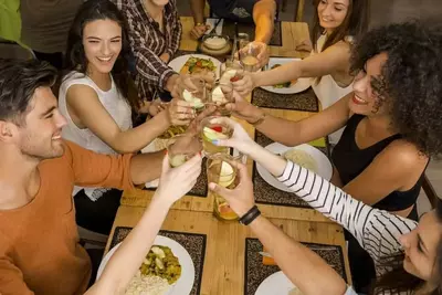 group-dinner-in-cabin