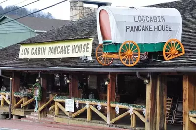 The Log Cabin Pancake House in Gatlinburg.