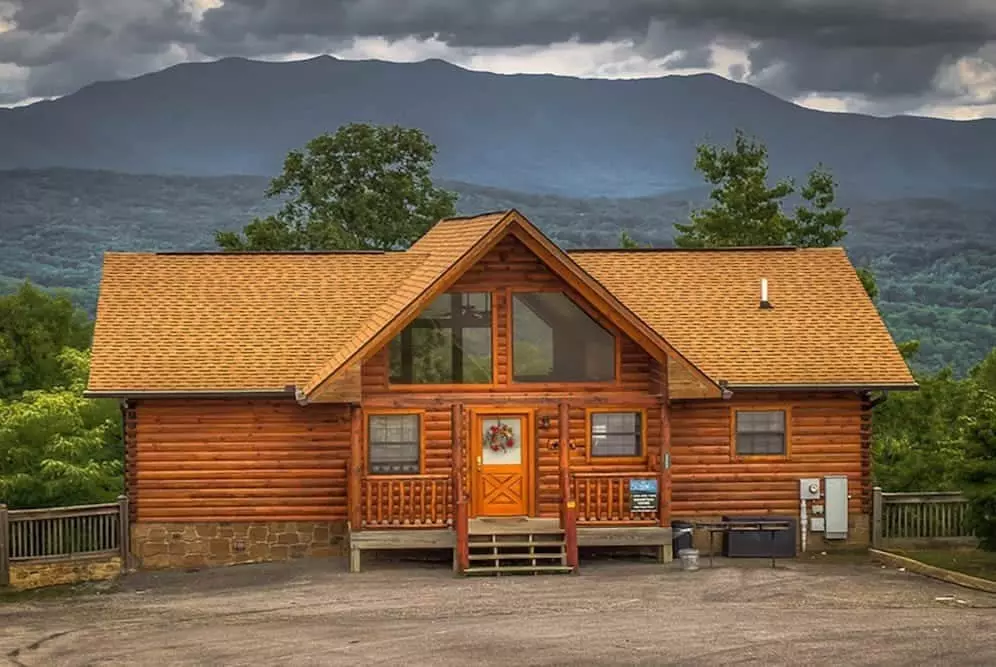 A beautiful log cabin rental in the Smoky Mountains.