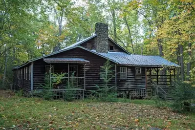 A historic cabin at the Elkmont Ghost Town.