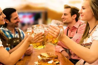 Friends enjoying Oktoberfest.