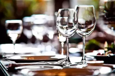 Empty glasses for a reception