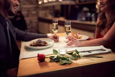 Couple having romantic dinner in Gatlinburg