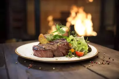 Steak and salad meal