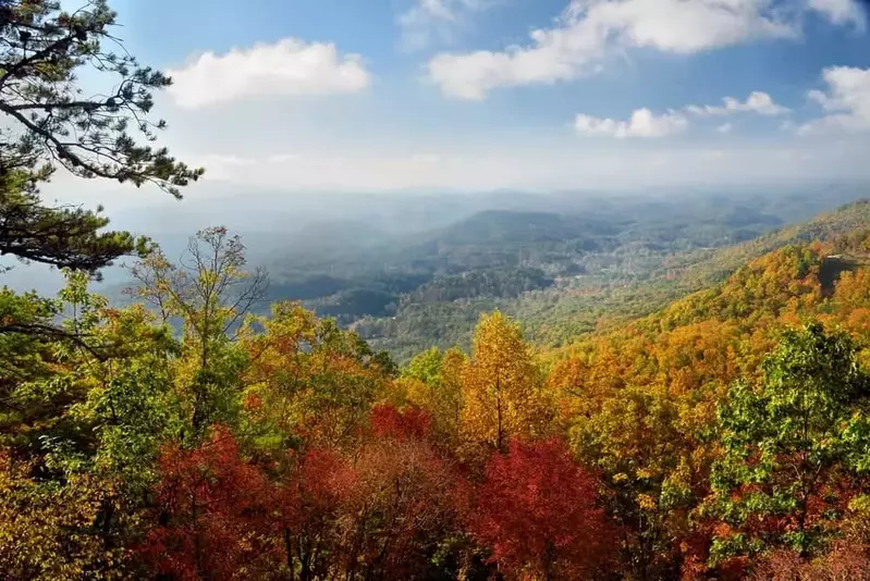 View of the Smoky Mountains in the fall