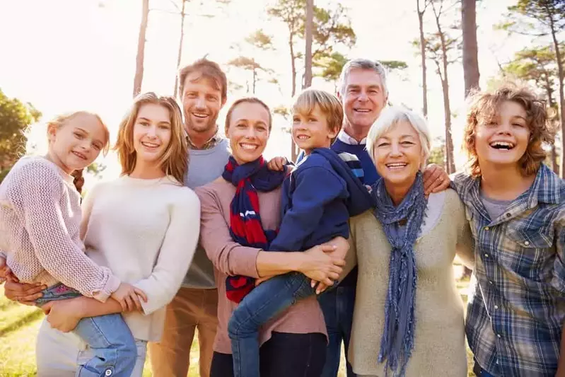 A family reunion group near our vacation cabin rentals in Gatlinburg Tennessee.