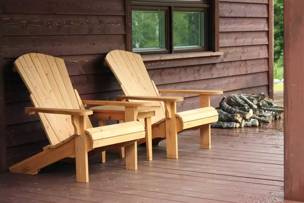 Chairs on the porch of a Pigeon Forge cabin near Dollywood