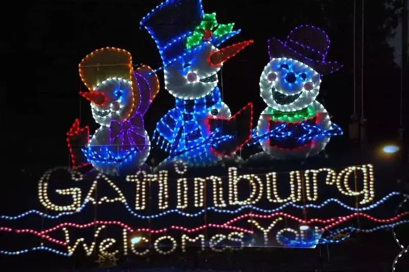 Winterfest Christmas lights, one of the top Gatlinburg winter attractions.
