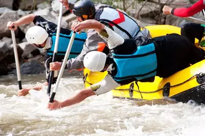 group Pigeon River rafting