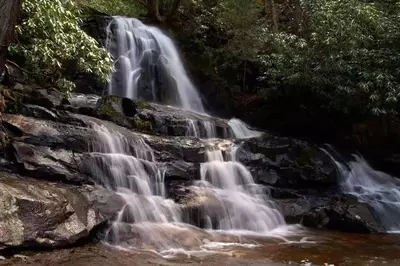 Laurel Falls waterfall in the Smoky Mountains