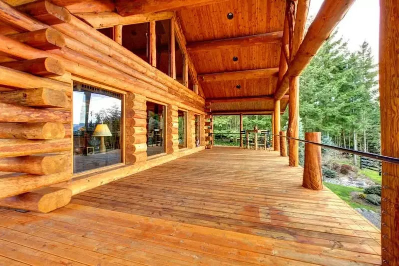 front porch of a Gatlinburg luxury cabin