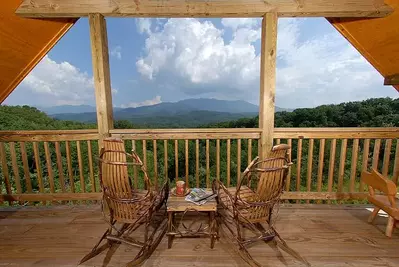 Stunning view from a two bedroom cabin in Gatlinburg