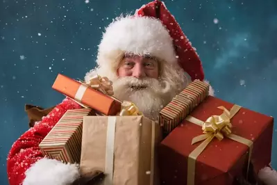 Santa Claus carrying gifts