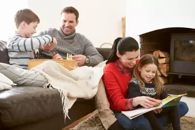 Family relaxing indoors