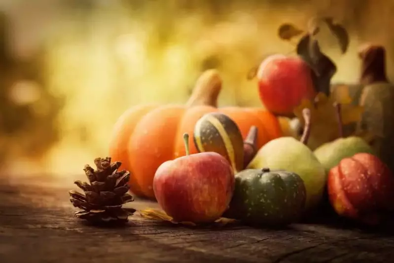 Pumpkin and fruit display