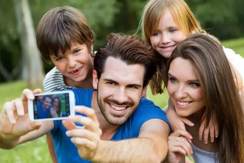 Family taking a photo