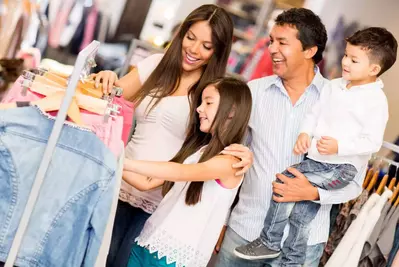 Family shopping together