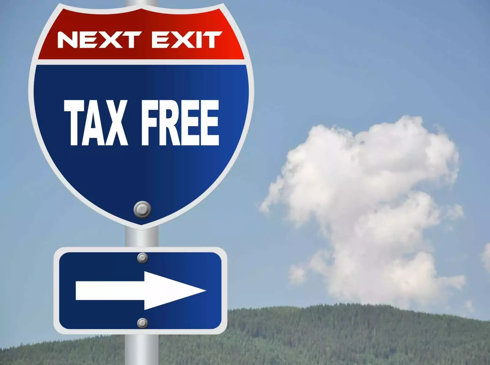 Tax Free Weekend road sign