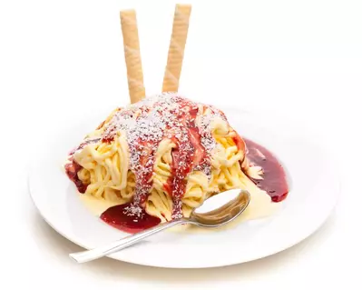 Spaghetti made out of ice cream