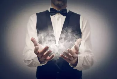 Magician creating illusion with hands