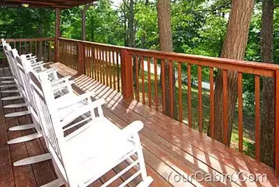 Timber Lodge relaxing back porch