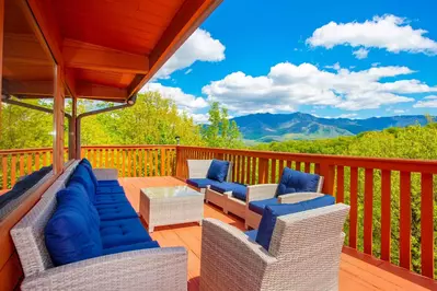 skyview lodge cabin patio