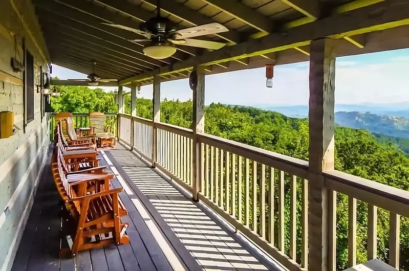 view of smokies from deck of 5 bedroom cabin