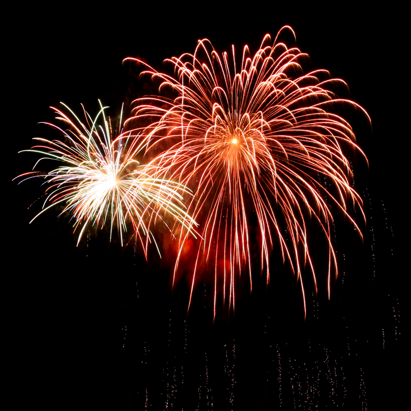 Red and yellow fireworks display