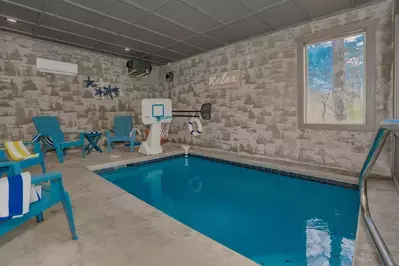 indoor pool at Bearly Dippin cabin in Pigeon Forge
