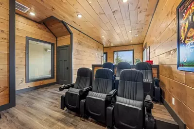 theater room in smoky mountain hideaway